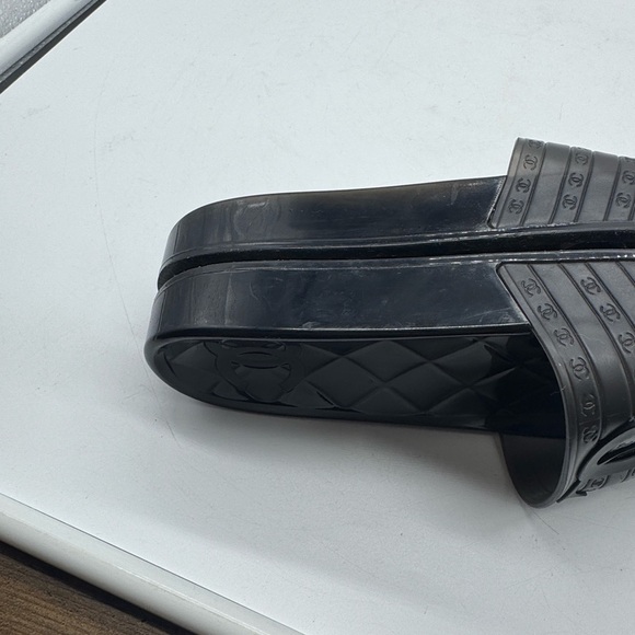 CHANEL PVC Transparent CC Flat Slide Sandals AUTHENTIC Size 36 - Picture 12 of 15